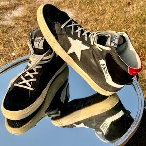 Golden Goose GGDB/VCE navy high top sneakers.